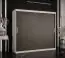 Armoire avec grand espace de rangement Balmenhorn 18, Couleur : Blanc mat / Noir mat - Dimensions : 200 x 200 x 62 cm (h x l x p), avec 10 compartiments et deux tringles à vêtements