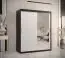 Armoire avec une porte miroir Balmenhorn 35, Couleur : Noir mat / Blanc mat - Dimensions : 200 x 150 x 62 cm (h x l x p), avec cinq casiers