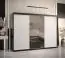 Armoire moderne avec une porte à miroir Balmenhorn 47, Couleur : Noir mat / Blanc mat - Dimensions : 200 x 250 x 62 cm (h x l x p), avec grand espace de rangement