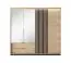 Armoire grand format avec deux tringles à vêtements Chebba 01, Couleur : Chêne Artisan / Anthracite - Dimensions : 210 x 220 x 60 cm (h x l x p)