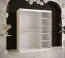 Armoire à vêtements avec grand espace de rangement Hochfeiler 09, Couleur : Blanc / Marbre noir - Dimensions : 200 x 150 x 62 cm (h x l x p), avec deux miroirs et cinq casiers
