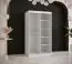 Armoire exceptionnelle avec optique marbre Hochfeiler 27, Couleur : Blanc / Marbre blanc - Dimensions : 200 x 100 x 62 cm (h x l x p), avec deux miroirs et deux tringles à vêtements