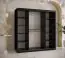 Armoire élégante avec optique marbre Hochfeiler 38, Couleur : Noir / Marbre blanc - Dimensions : 200 x 180 x 62 cm (h x l x p), avec 10 compartiments et deux miroirs