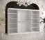 Armoire simple avec trois portes Balmenhorn 46, Couleur : Blanc mat / Noir mat - Dimensions : 200 x 250 x 62 cm (h x l x p), avec une porte à miroir