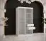 Armoire moderne Hochfeiler 01, Couleur : Blanc / Marbre noir - Dimensions : 200 x 100 x 62 cm (h x l x p), avec deux miroirs et cinq casiers