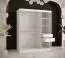 Armoire avec design moderne en marbre Hochfeiler 11, Couleur : Blanc / Marbre blanc - Dimensions : 200 x 150 x 62 cm (h x l x p), avec cinq casiers et deux tringles à vêtements