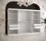 Armoire au design moderne Hochfeiler 21, Couleur : Blanc / Marbre noir - Dimensions : 200 x 250 x 62 cm (h x l x p), avec 10 compartiments et deux tringles à vêtements