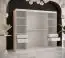 Armoire avec grand espace de rangement Hochfeiler 41, Couleur : Blanc / Marbre noir - Dimensions : 200 x 200 x 62 cm (h x l x p), avec 10 compartiments et deux miroirs