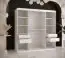 Armoire noble avec 10 compartiments Balmenhorn 37, Couleur : Blanc mat - Dimensions : 200 x 180 x 62 cm (h x l x p), avec une porte à miroir