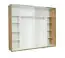Armoire à portes coulissantes / armoire Gavdos 01, couleur : chêne / blanc brillant - Dimensions : 218 x 200 x 67 cm (h x l x p)