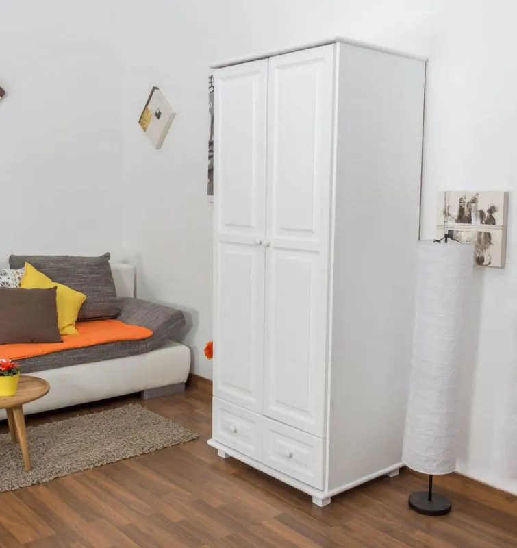 Armoire d'entrée maison de campagne, Couleur: Blanc 190x80x60 cm Abbildung