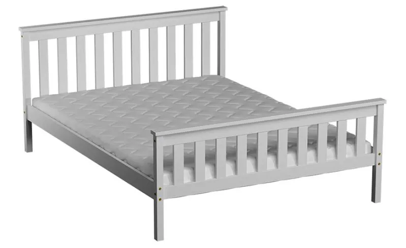 Cadre de lit pour enfants / Lit pour enfant 140 x 200 cm | Bois massif: Pin | Laqué Blanc Abbildung
