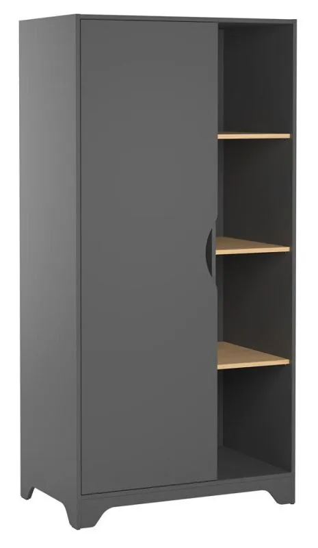 Chambre d'enfant - Armoire, Couleur: Gris / Chêne - Dimensions: 190 x 89 x 52 cm (H x L x P) Abbildung
