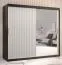 Armoire Balmenhorn 91 | Design épuré | 200 x 200 x 62 cm | Noir mat / Blanc mat | 1 porte miroir