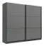 Armoire à portes coulissantes avec grand espace de rangement Kule 08, Couleur : Gris graphite, Penderie , 10 compartiments, design simple et moderne, Dimensions : 210 x 217 x 62,5 cm