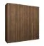 Armoire à deux tringles / Couleur : Noyer / 2 mètres de large / Deux compartiments / Quatre portes / Système de fermeture Soft-Close / Poignées : Dorées / Pour chambre à coucher