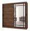 Armoire / Couleur : Noyer Warmia / 10 compartiments / 200 x 62 x 200 cm / 2 tringles à vêtements / Porte miroir décorative / Penderie à portes coulissantes / Finition haut de gamme