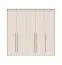 Armoire à cinq portes avec cadre Neiafu 41, couleur : cachemire, dimensions : 226 x 232 x 60 cm, trois tringles à vêtements, neuf étagères, système de fermeture en douceur