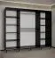 Armoire à trois portes Jotunheimen 72, couleur : noir - Dimensions : 208 x 250,5 x 62 cm (H x L x P)