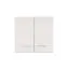 Armoire suspendue Kunja 02, Couleur : Blanc / Blanc brillant, Poignées : Argent, deux portes, protection des bords ABS, deux compartiments, dimensions : 57 x 60 x 30 cm, pour cuisine