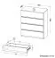 Chambre de jeune - Commode Alard 05, Couleur : Blanc - Dimensions : 94 x 80 x 40 cm (H x L x P)