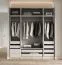 Ensemble d'armoires pour dressing - Ensemble C Aarwangen / Couleur : Blanc platine / Dimensions : 206 x 55 x 234 cm / Armoire ouverte / 3 tringles à vêtements / 10 tiroirs