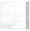 Armoire à portes coulissantes / armoire Siumu 07, couleur : blanc / blanc brillant - 224 x 230 x 61 cm (H x L x P)