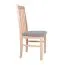 Chaise de salle à manger SIGULDA couleur chêne, rembourrage gris, mousse T-25 de qualité supérieure, bois de hêtre massif, aspect classique, matériaux de qualité supérieure