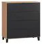 Commode Leoncho 07 | Finition chêne et noir | 100 x 90 x 47 cm | LED intégrée