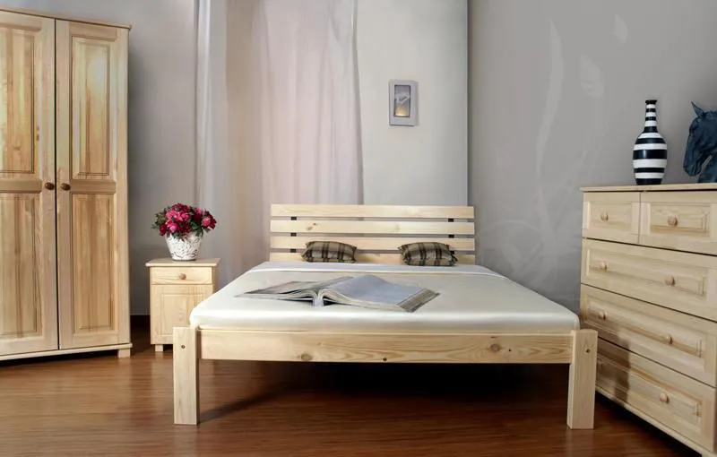 Pin Bois massif Lit 160 x 200 cm Naturel Abbildung