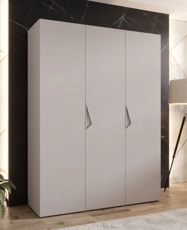 Penderie / 3 portes / Couleur : Cachemire / Poignées : Cachemire / Dimensions : 150 x 52 x 202 cm / 2 tringles à vêtements / 2 compartiments / Armoire à portes battantes