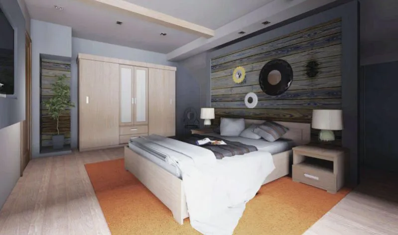 Chambre complète Kikori 4 pièces | Sonoma chêne | Armoire 230 cm | Lit 160x200 cm