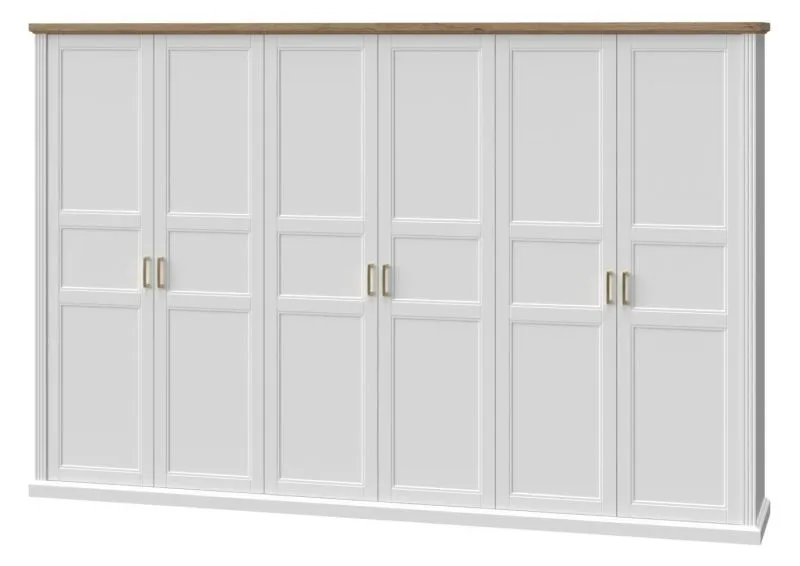 Chambre à coucher - Armoire, Couleur: Blanc / Noix - 227 x 346 x 59 cm (H x L x P) Abbildung