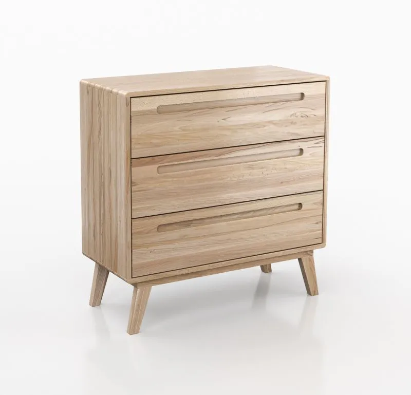 Commode étroite à 3 tiroirs Engordany 04 | Bois de hêtre massif laqué | Soft-Close | 90 x 90 x 39 cm | Salon