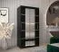 Armoire à portes coulissantes Jan 01D avec miroir | Noir | 200 x 100 x 62 cm | Design moderne