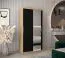 Armoire à portes coulissantes / Penderie Bisaurin 1C avec miroir, Couleur : Chêne de Sonoma / Wengé - Dimensions : 200 x 100 x 62 cm ( H x L x P)