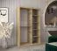 Armoire à portes coulissantes / Penderie Jan 02B avec miroir, Couleur : Chêne de Sonoma - Dimensions : 200 x 120 x 62 cm ( H x L x P)