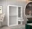 Armoire à portes coulissantes Calvitero 03 avec miroir | Blanc mat | 200 x 150 x 62 cm | Design moderne et pratique