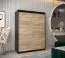 Armoire à portes coulissantes Jan 03A | Noir & Chêne Sonoma | 200 x 150 x 62 cm | Rangement moderne