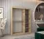 Armoire à portes coulissantes / Penderie Polos 03 avec miroir, Couleur : Chêne de Sonoma - Dimensions : 200 x 150 x 62 cm (H x L x P)
