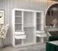 Armoire à portes coulissantes avec miroir Hacho 04 | Blanc mat & Chêne Sonoma | 200 x 180 x 62 cm