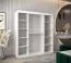 Armoire à portes coulissantes avec miroir Hacho 04 | Blanc mat & Chêne Sonoma | 200 x 180 x 62 cm
