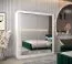 Armoire à portes coulissantes / Penderie Bisaurin 4D avec miroir, Couleur : Blanc mat - Dimensions : 200 x 180 x 62 cm ( H x L x P)