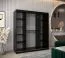 Armoire à portes coulissantes Bisaurin 4A | Noir | 200 x 180 x 62 cm | Rangement spacieux et design moderne