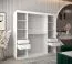 Armoire à portes coulissantes / Penderie Naranco 05 avec miroir, Couleur : Blanc mat - Dimensions : 200 x 200 x 62 cm ( H x L x P )