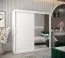 Armoire à portes coulissantes Bisaurin 5C avec miroir | Blanc mat | 200 x 200 x 62 cm | Design moderne
