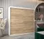Armoire à portes coulissantes Bisaurin 5A | Blanc mat & Chêne Sonoma | 200 x 200 x 62 cm
