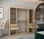 Armoire portes coulissantes avec miroir Polos 05 | Chêne Sonoma & Blanc mat | 200 x 200 x 62 cm