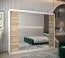 Armoire penderie à portes coulissantes Jan 06D avec miroir | Blanc mat & Chêne Sonoma | 200 x 250 x 62 cm