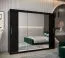 Armoire penderie à portes coulissantes Bisaurin 6C avec miroir | Noir | 200 x 250 x 62 cm | Organisation optimale
